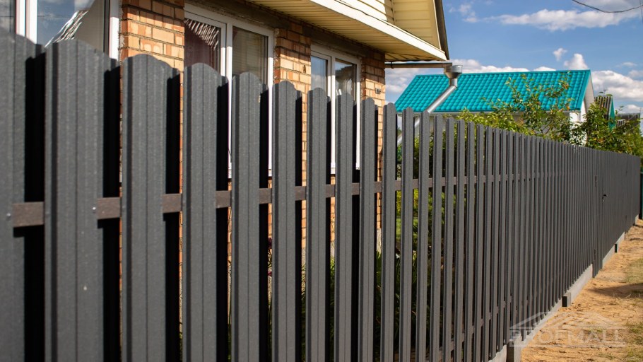 Ворота из штакетника металлического RAL 7024