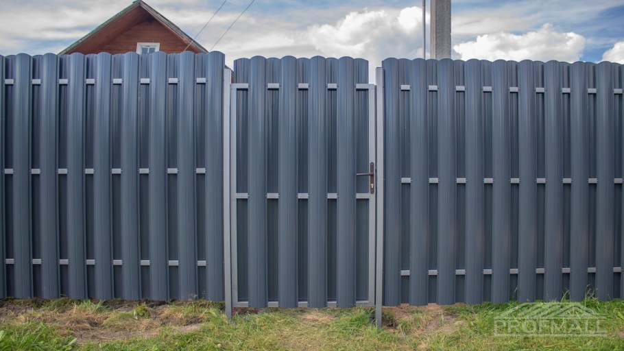 Евроштакетник графит RAL 7024