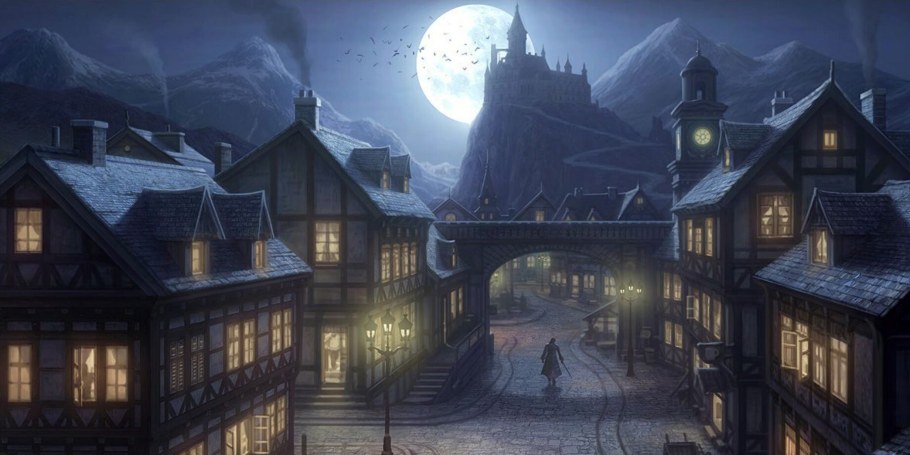 Мрачный средневековый город