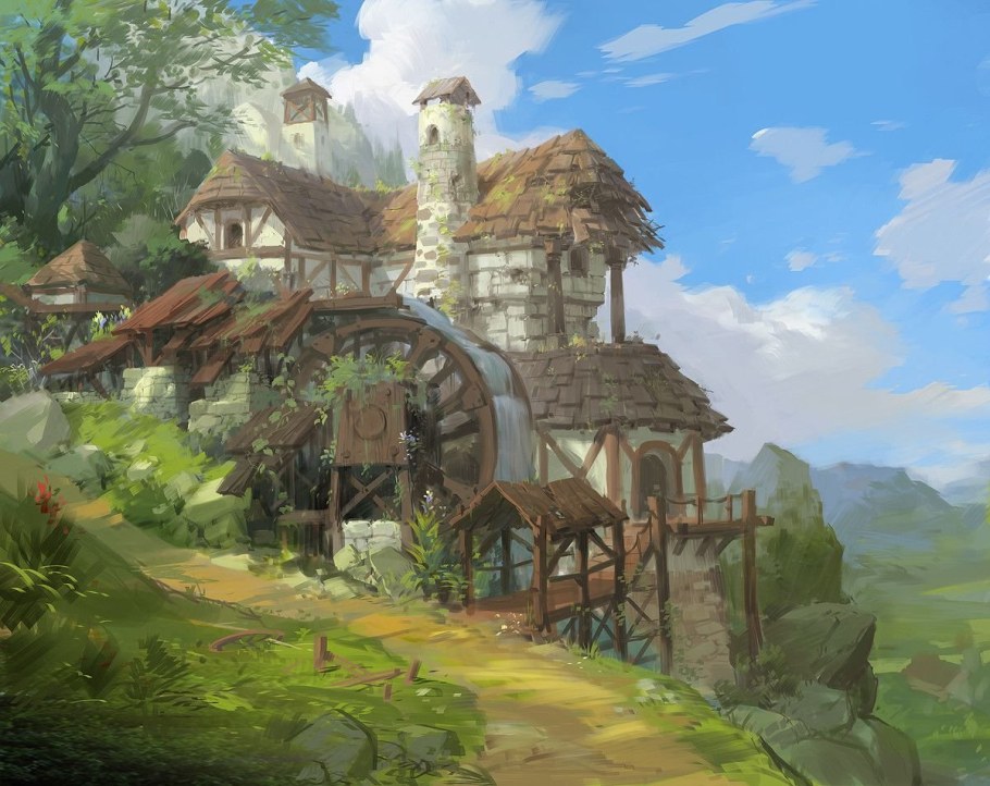 Эльфийская деревня арт