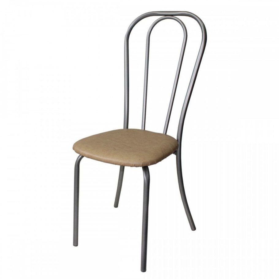 Стул для столовых UD_Флоренция см7/1-02 карк.серебр.метал.к/з-беж. К-009