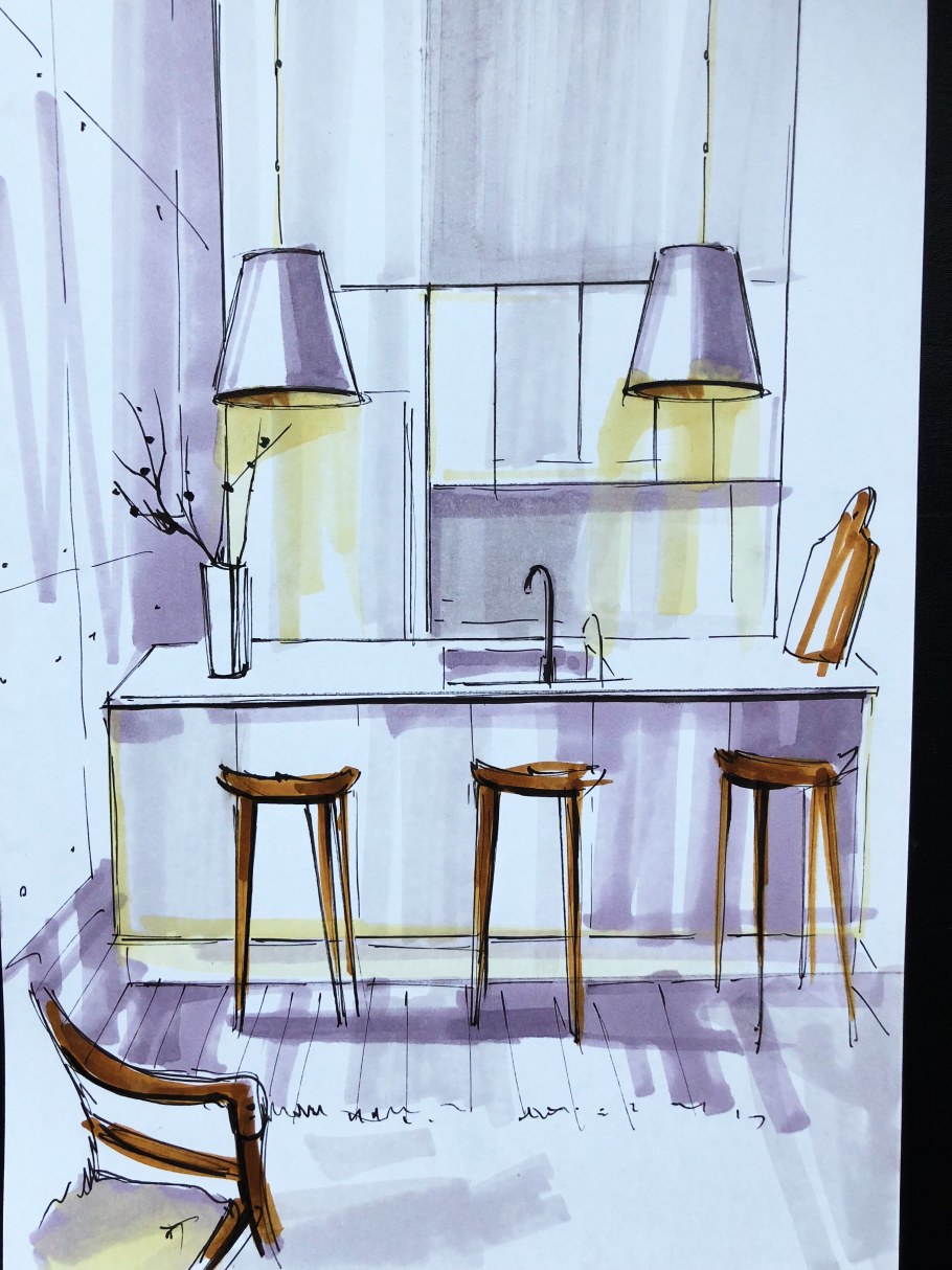 Интериор скетч Ольга Каминская