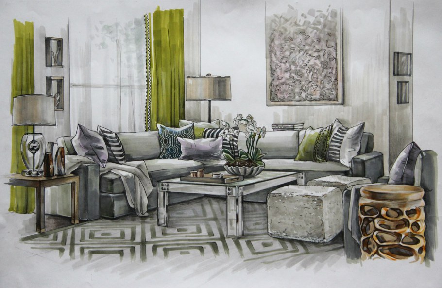 Скетч интерьера