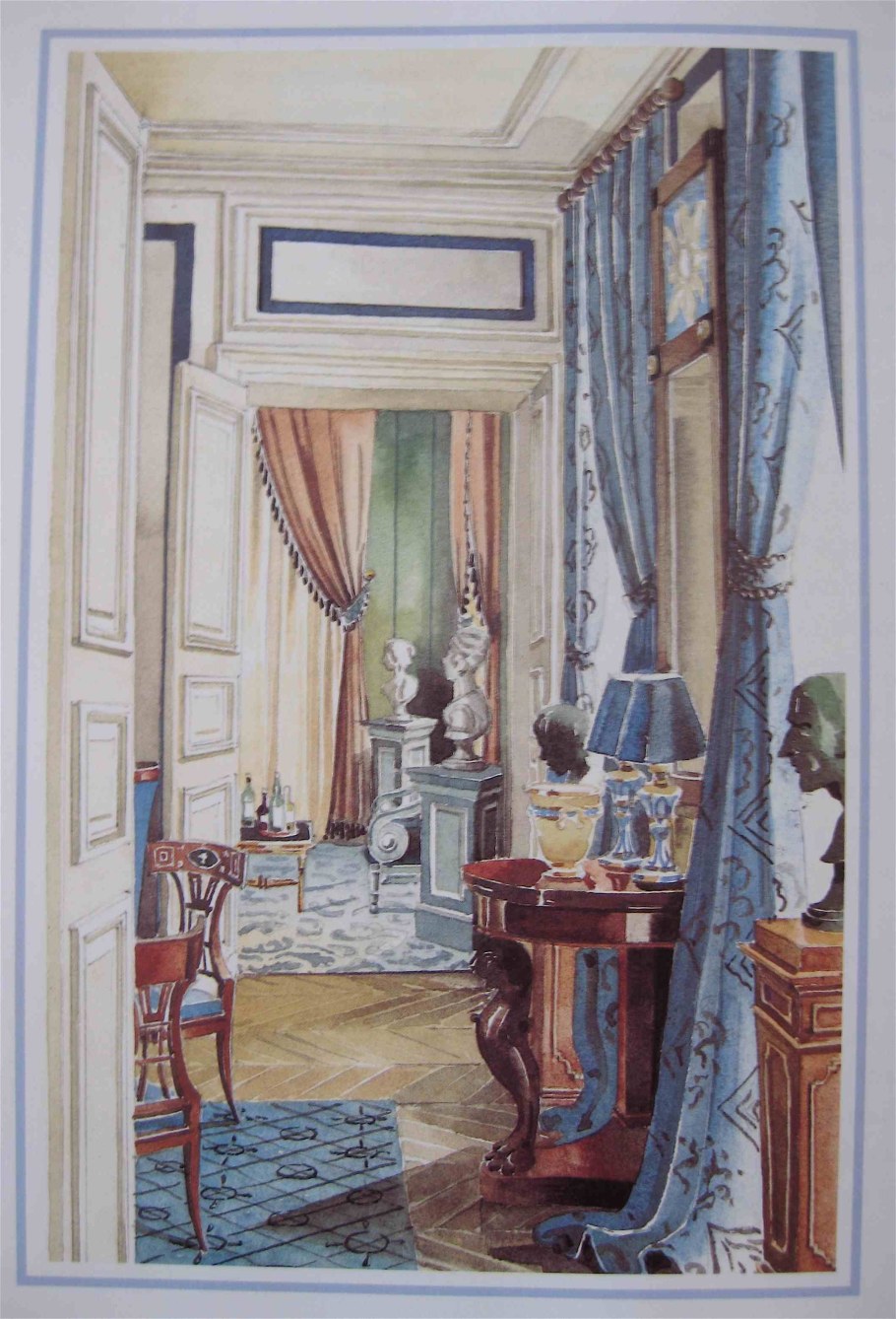 Отмывка интерьера акварелью