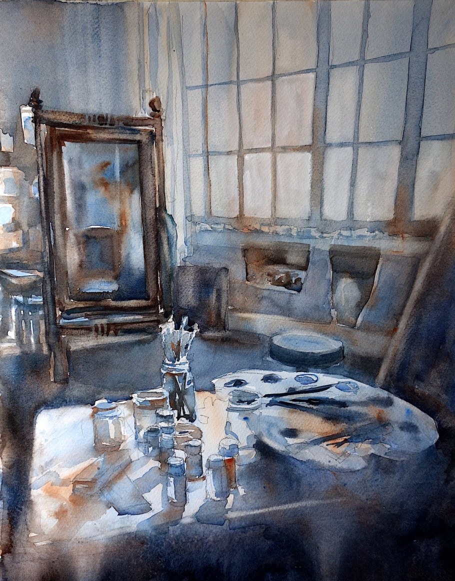 Интерьер акварелью живопись