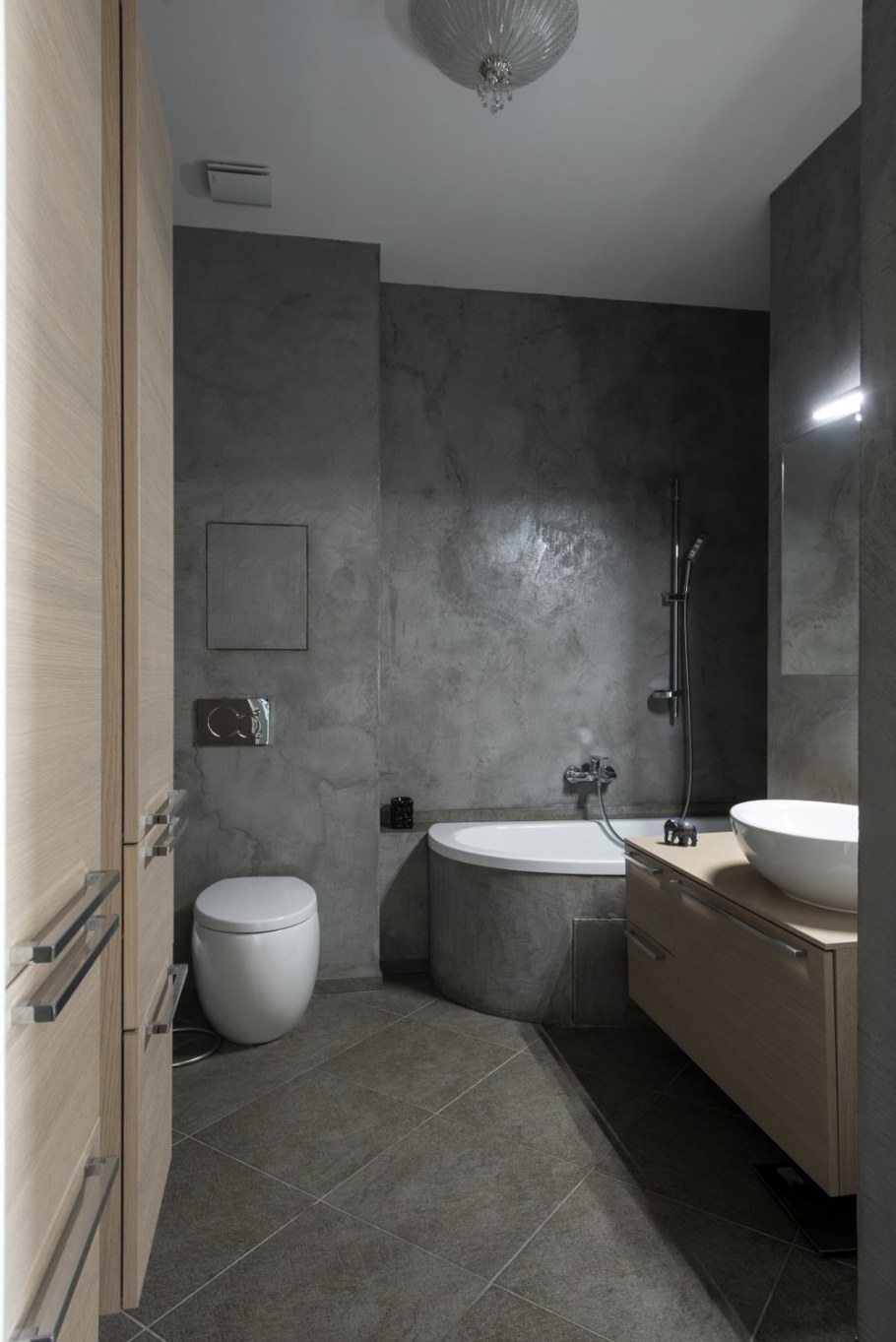Ванная с бетонными стенами