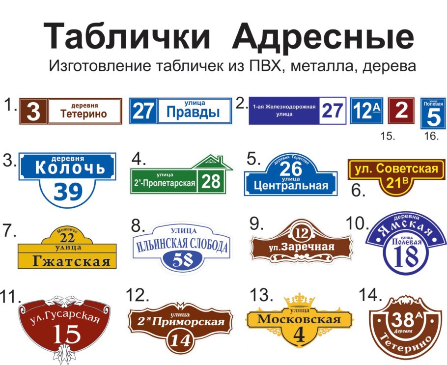 Адресные таблички реклама