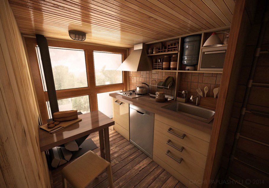 Мини-домик "tiny House" с кухней 7х4.8м