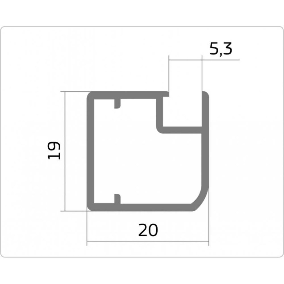 АФ профиль рамочный торцевой f1-09, серебро, 2800мм