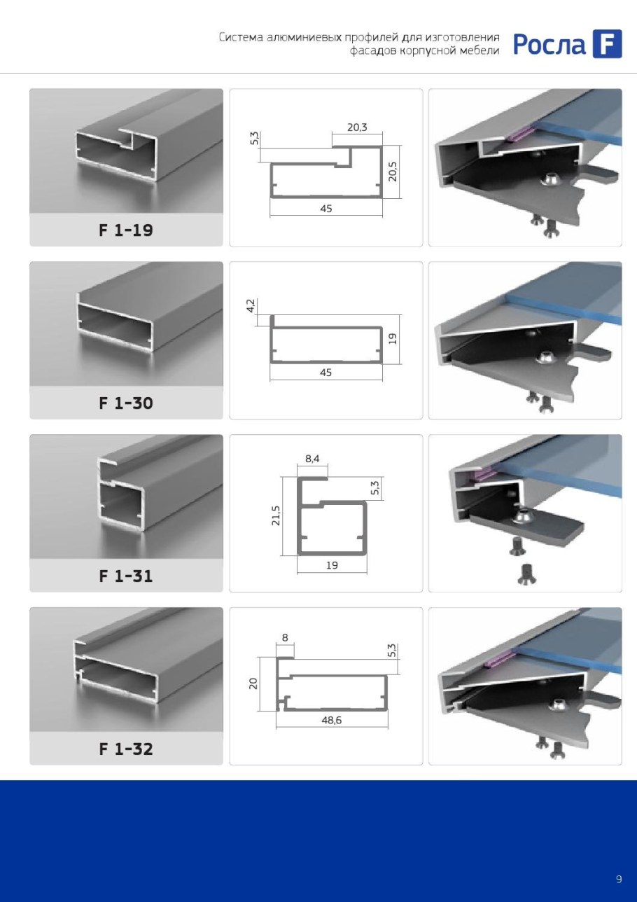 F1-33 алюминиевый профиль рамочный