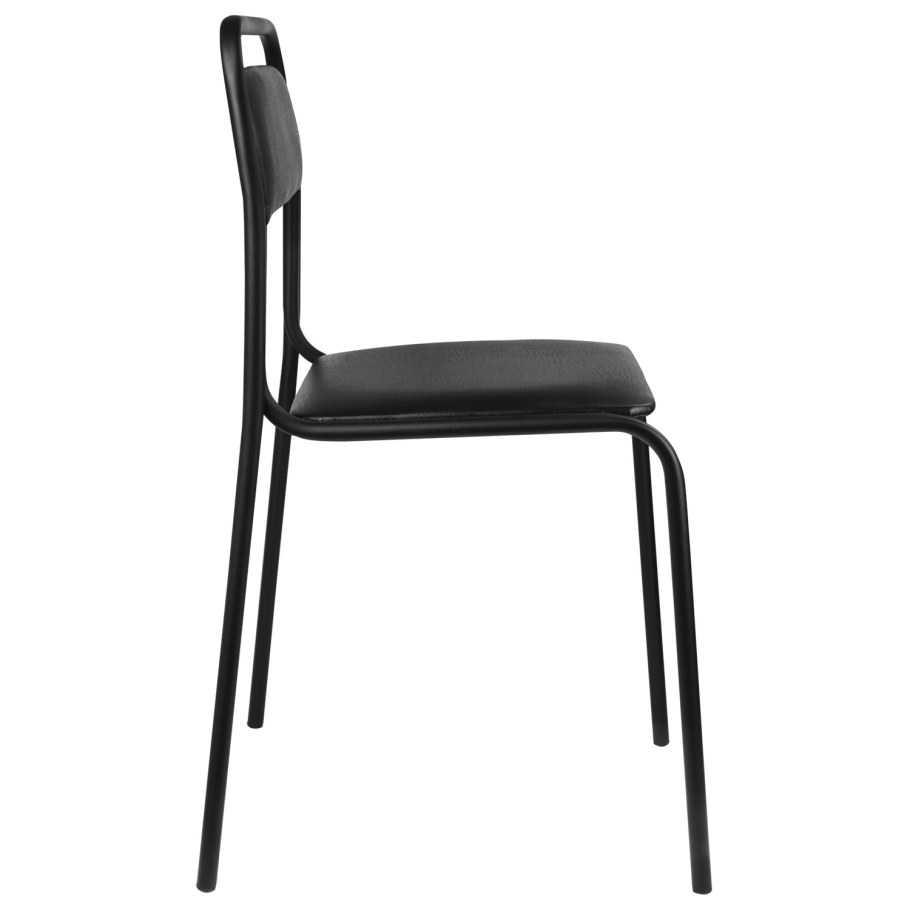 Стул Аскона (каркас-хром; кожзам-черный z-11)