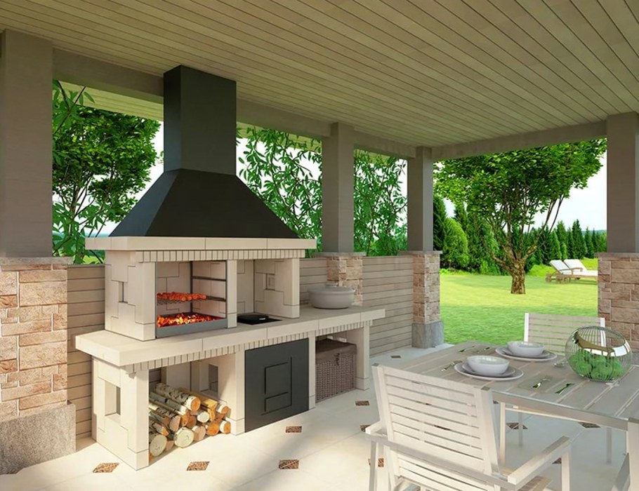 Печь-барбекю"Дачная Кантри"