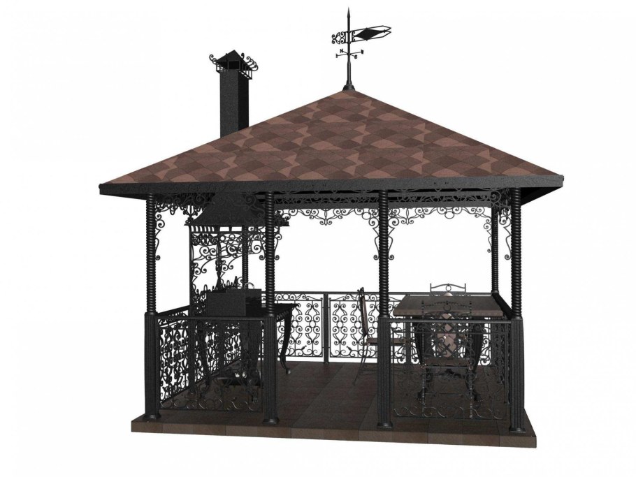 Мангал с беседкой из металла МС-106