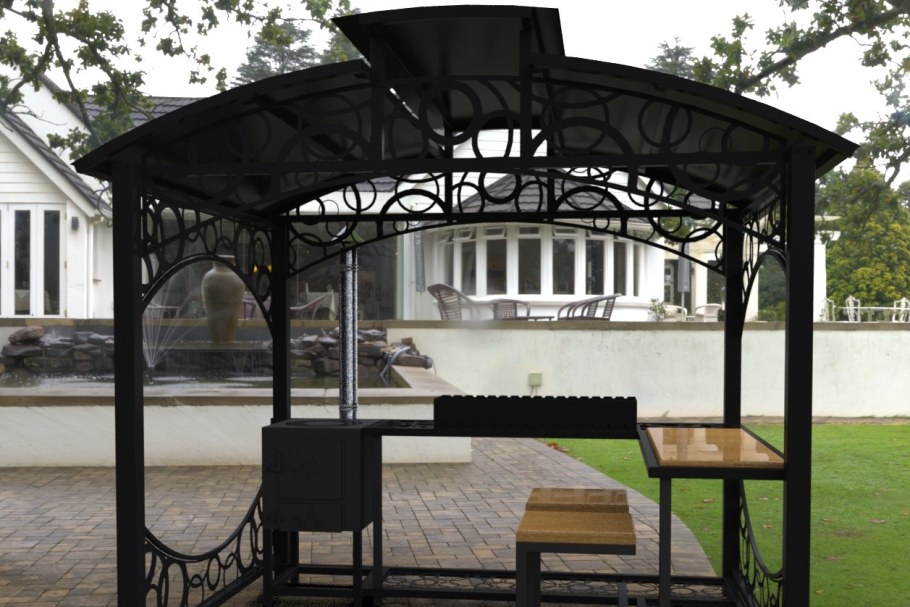 Мангал с беседкой из металла МС-106