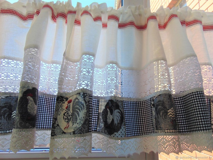 Занавески кухонные розы