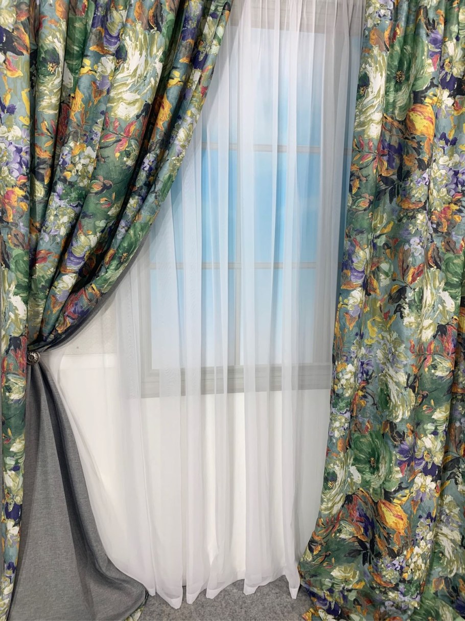Шторы с цветочным принтом