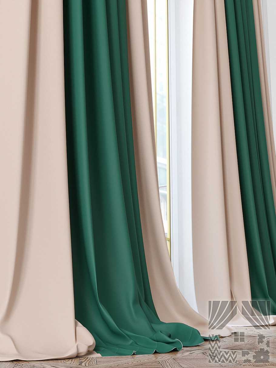 Канвас изумрудный портьера