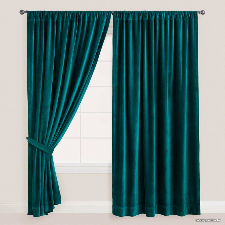 Штора вельвет изумруд