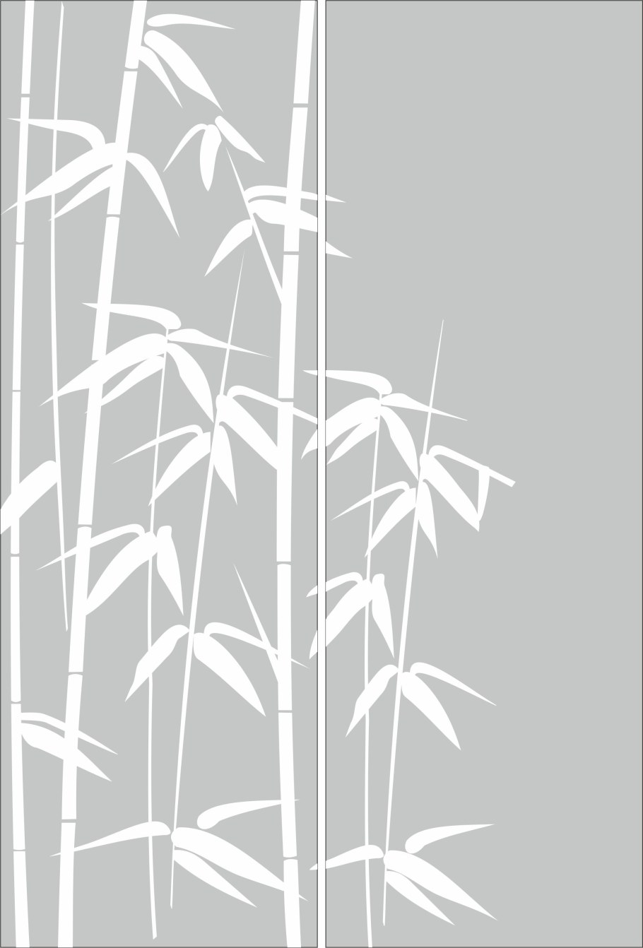 Пескоструй на зеркале бамбук