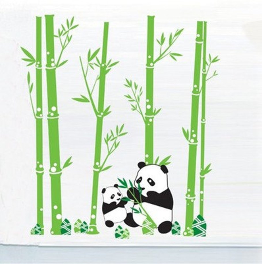 Стикеры Панда с бамбуком