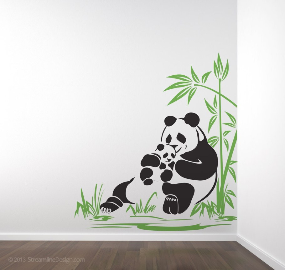 Трафарет панды на стену