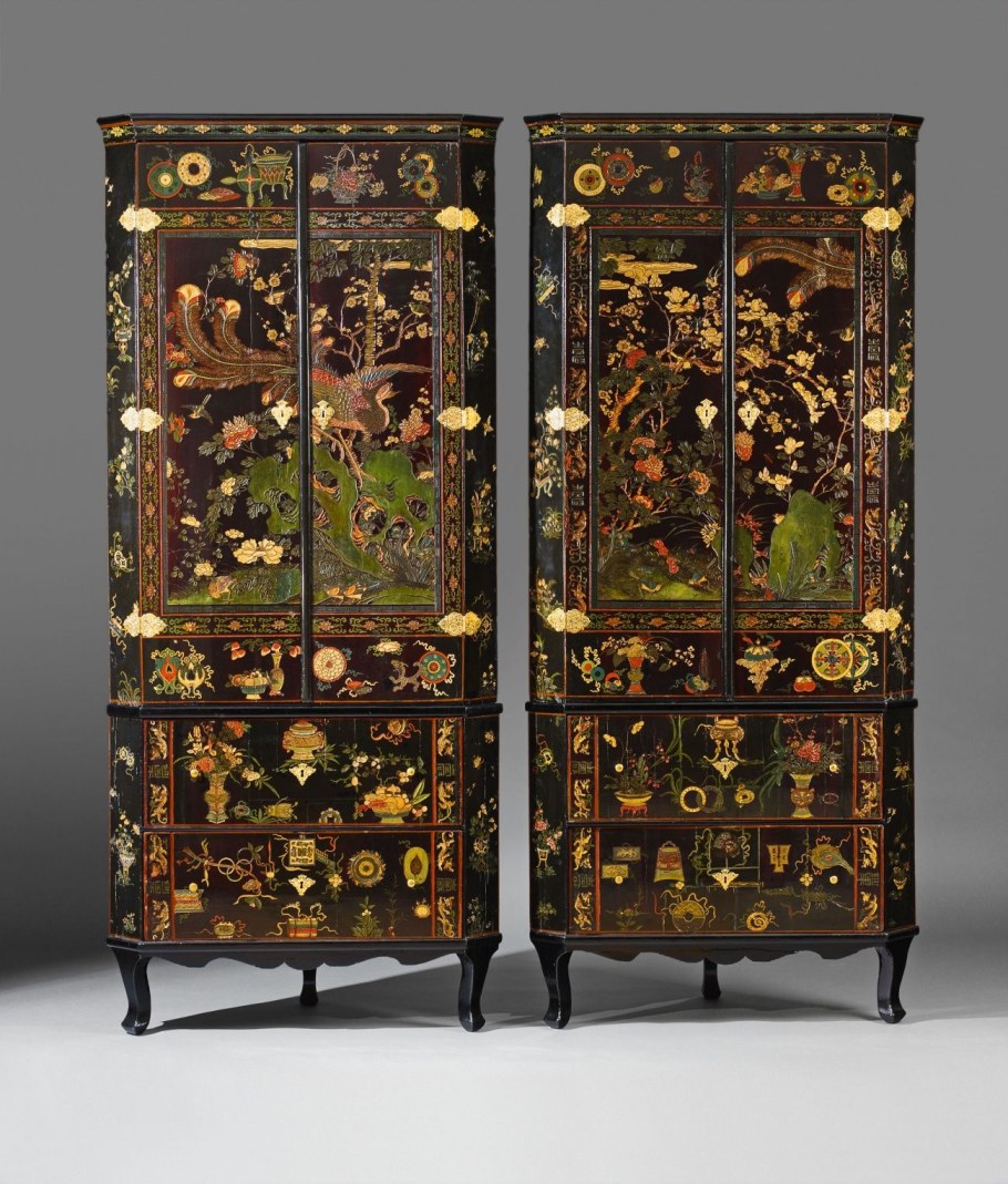 Ширма антикварная Шинуазри Китай