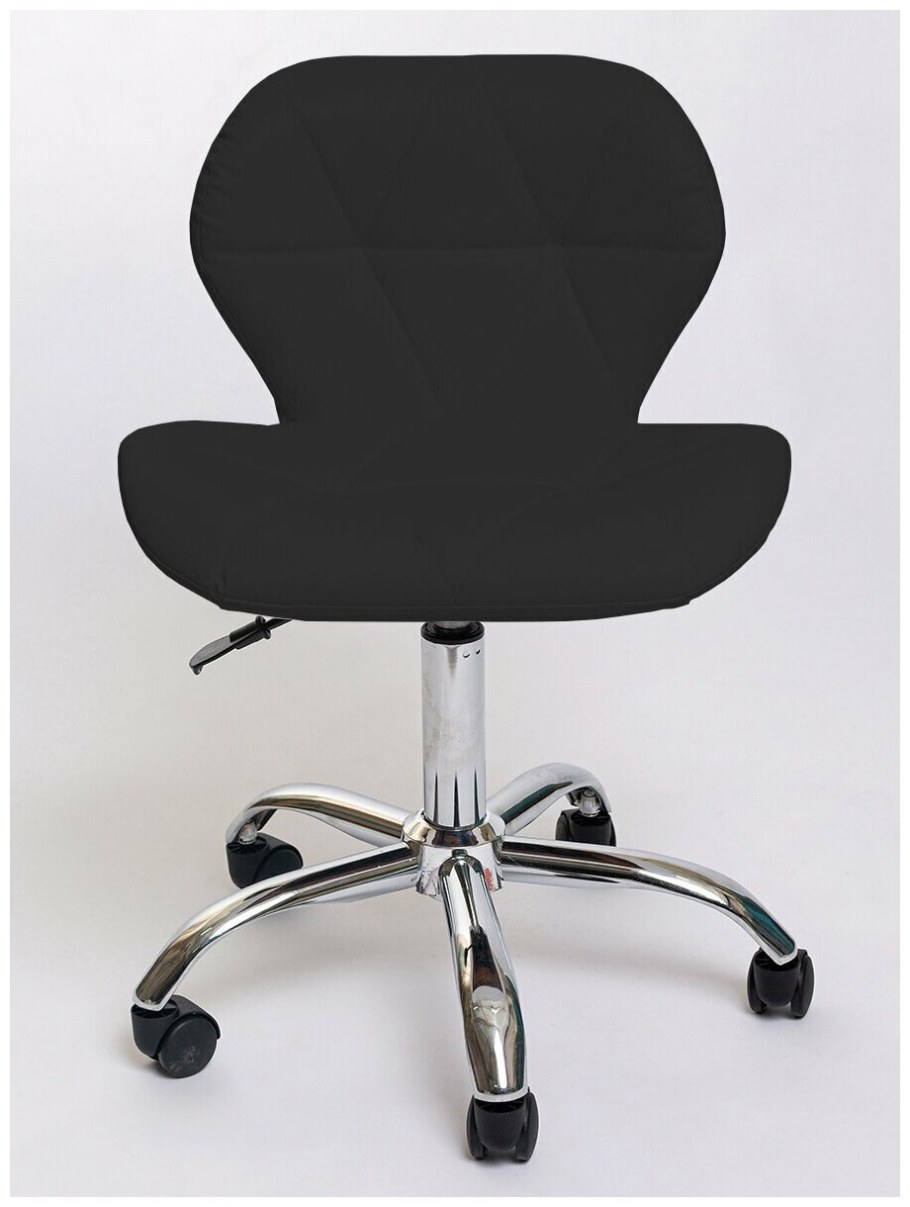 Стул Ракушка чёрный на колёсах