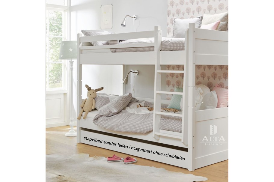 Двухъярусная кровать белая