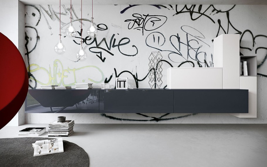 Граффити в интерьере кухни