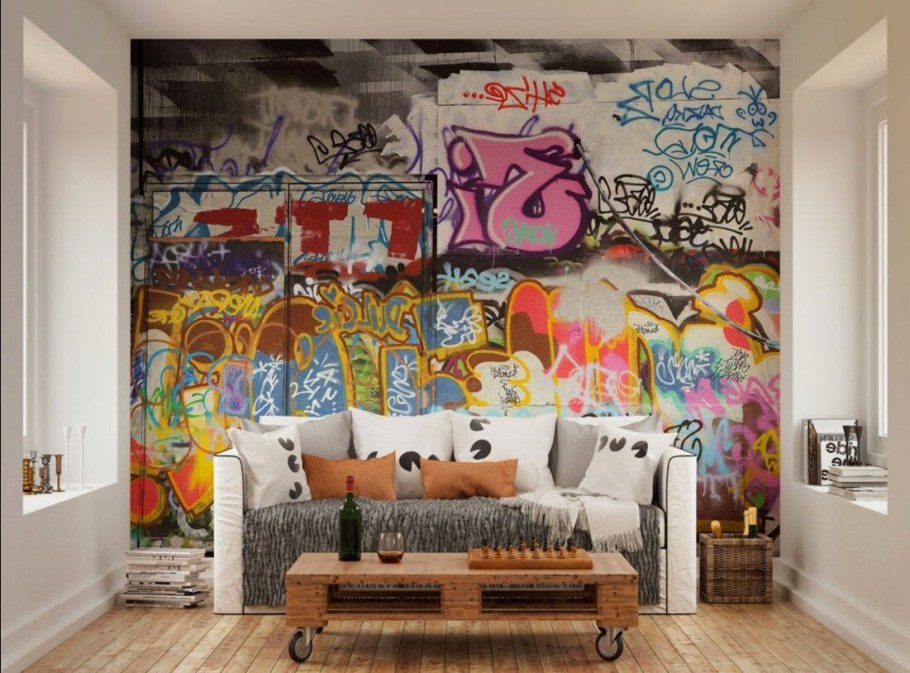 Комната в стиле стрит арт