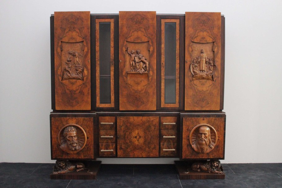 Шкаф сервант старинный арт деко