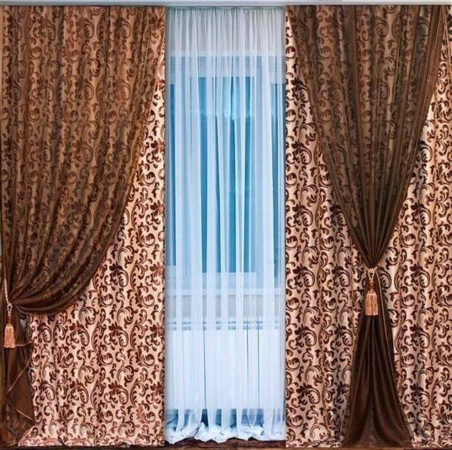 Портьеры двойные с двух цветов