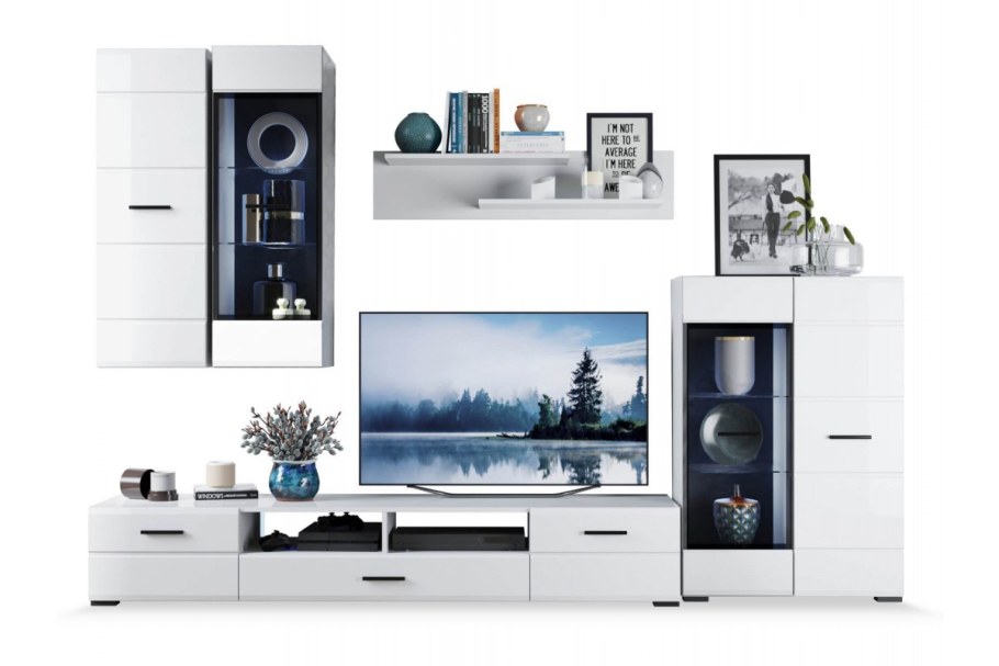 Стенка Йорк Империал белый глянец