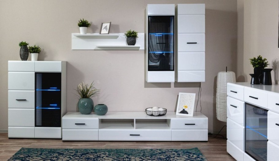 Тумба Империал Йорк 2д1ящ белый жемчуг/белый глянец