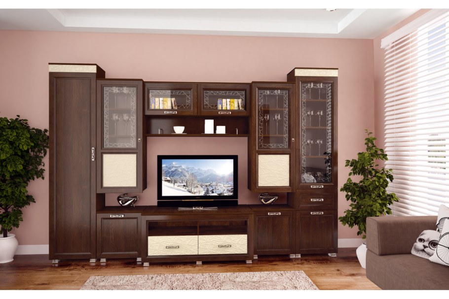 Гостиная Диана 1 (дуб Нортон тёмный)