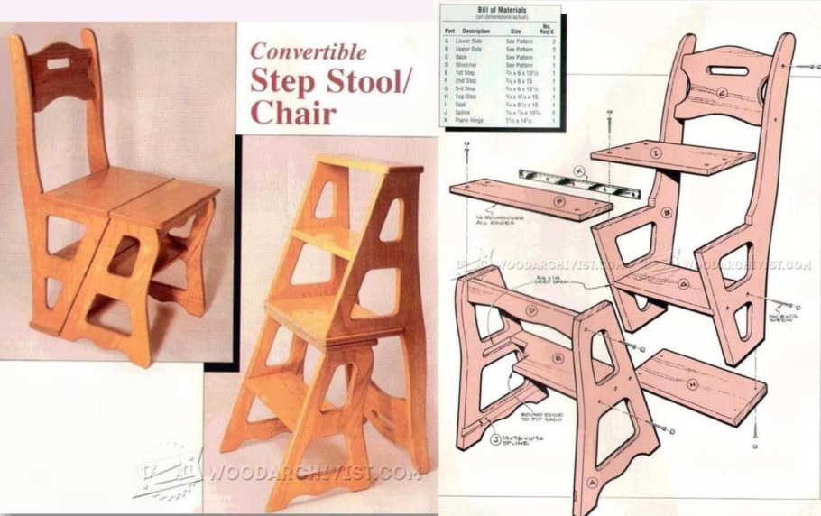 Стул-стремянка трансформер Eletta чертёж