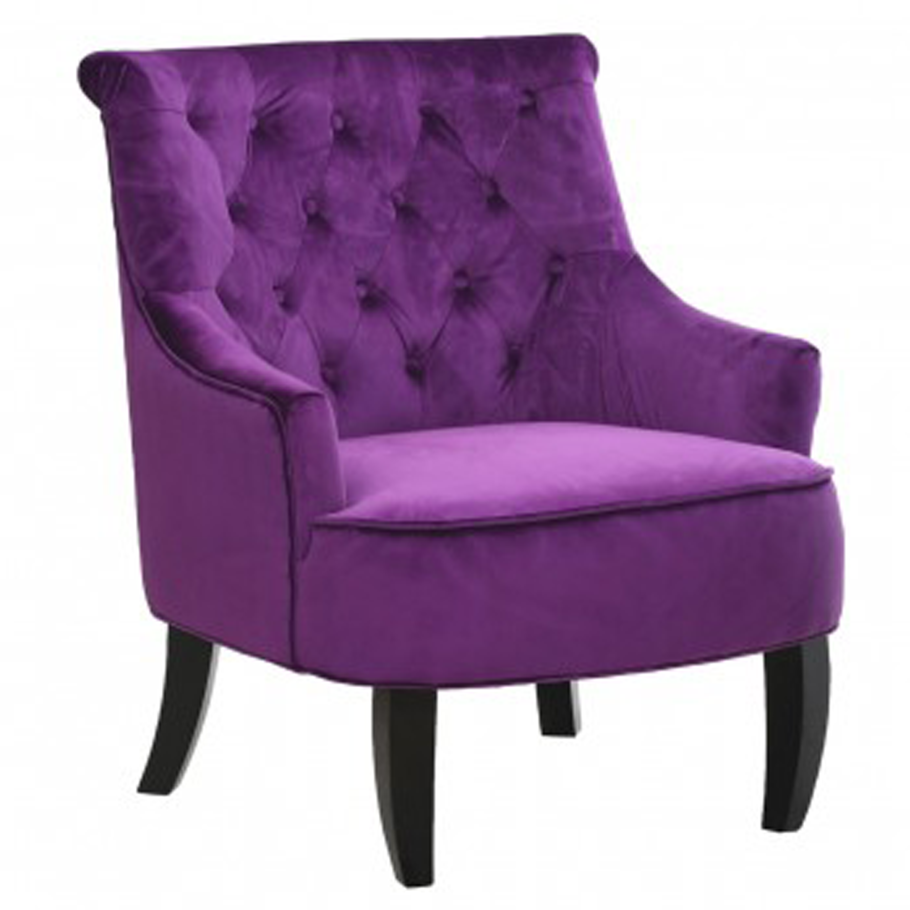 Кресло сиреневое велюр