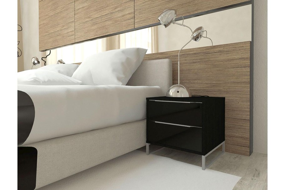 Черная тумба прикроватный хофф