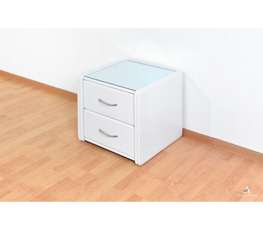 Моби / тумба прикроватная белая с 2 ящиками Лайт