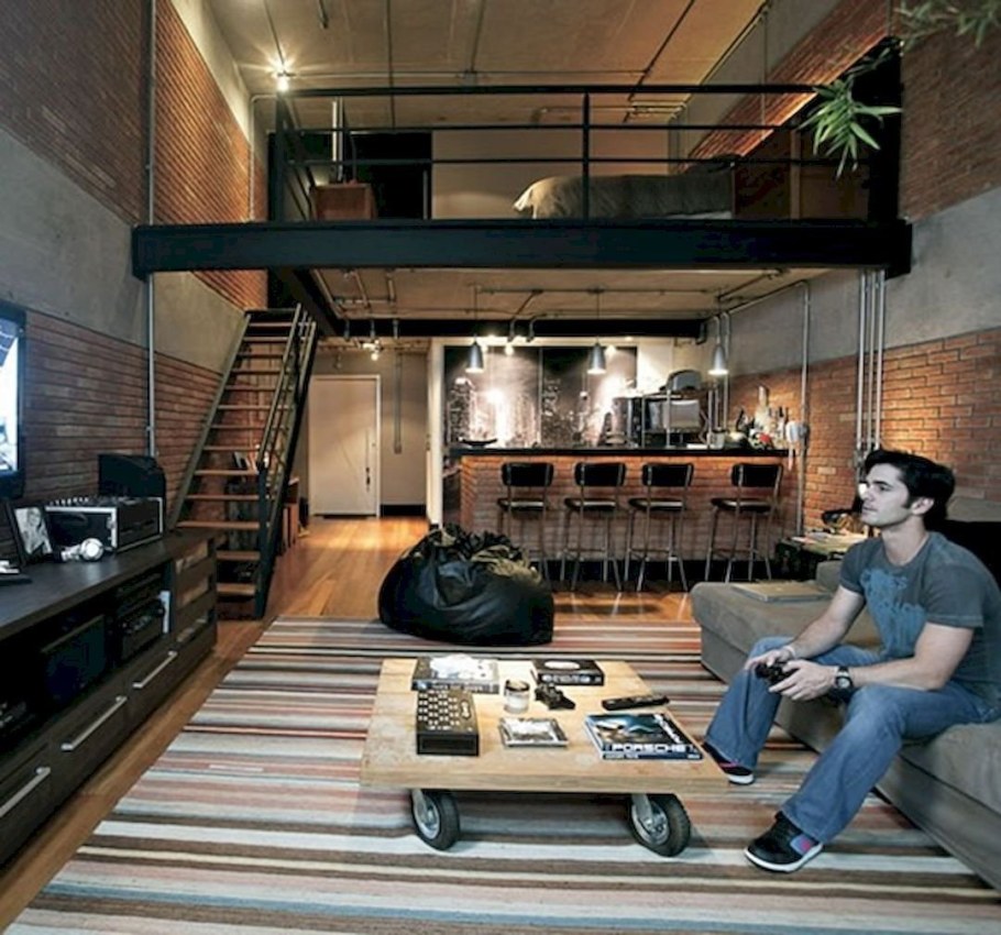 Комната отдыха в стиле лофт