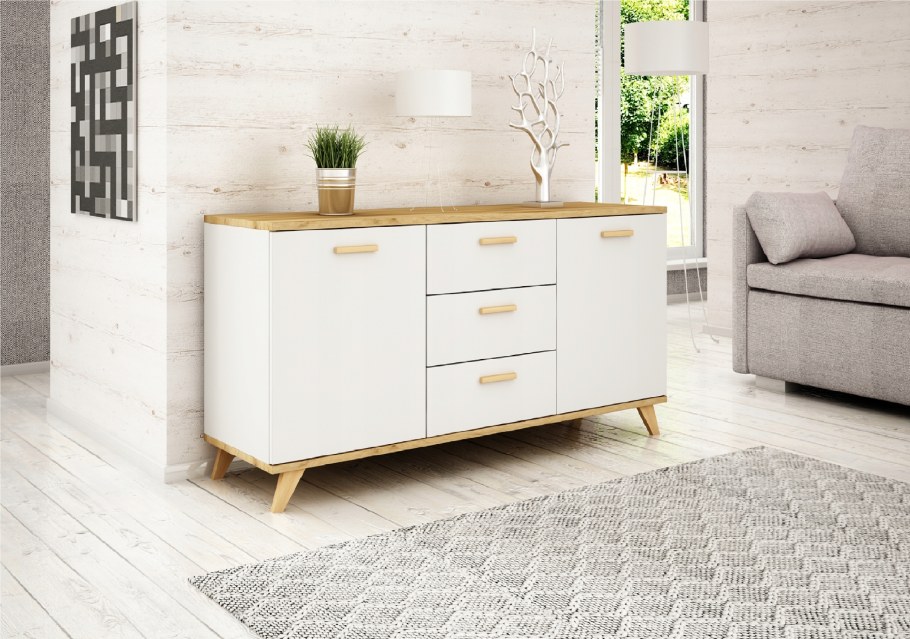 Комод Scandi 7 белый глянец