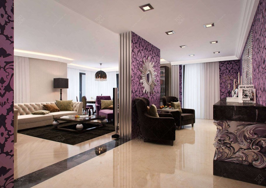 Гостиная в фиолетовом стиле