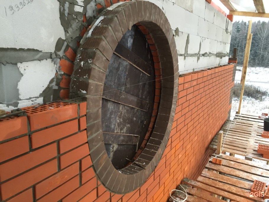 Круглая стена из кирпича