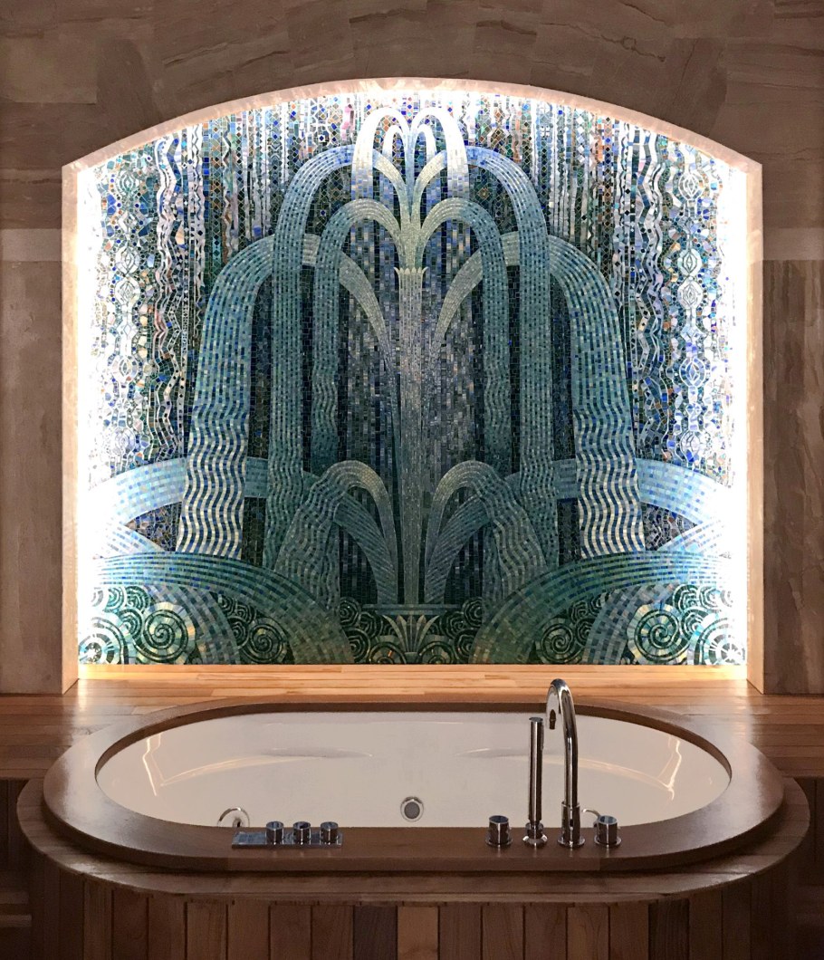 Ванная комната в стиле арт деко мозаика