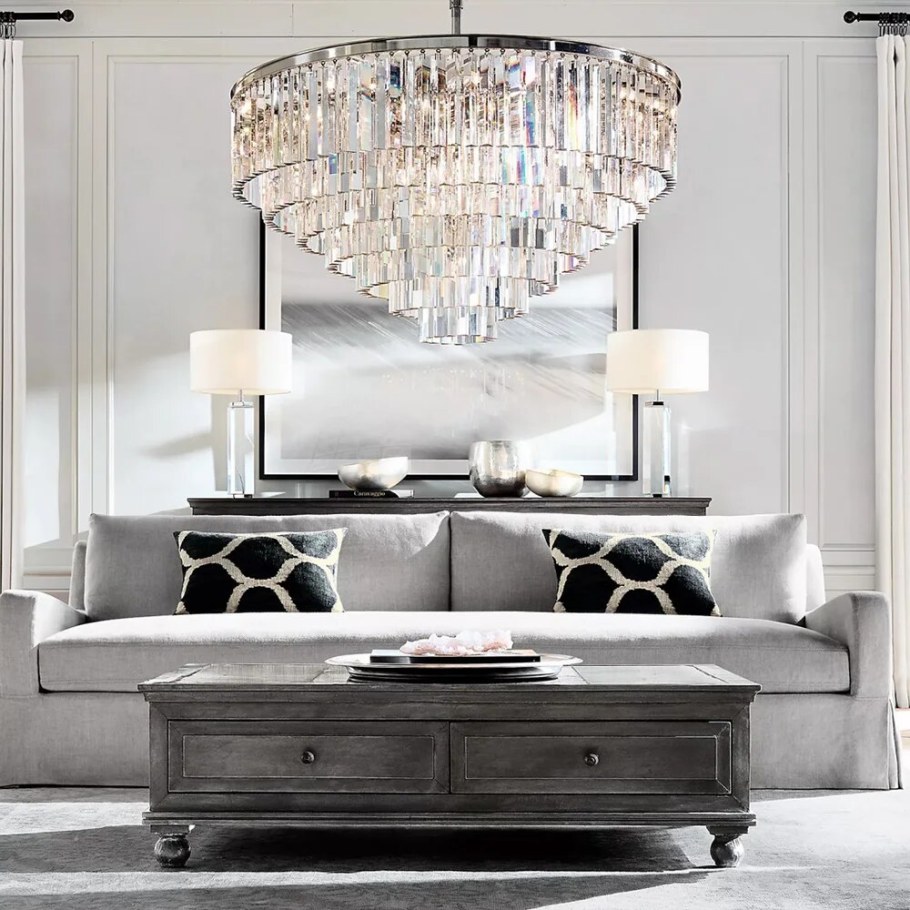 Люстра 1920s Odeon Clear Glass Fringe