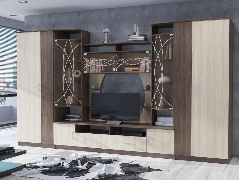 Стенка Венеция-4 (венге/дуб белфорд)