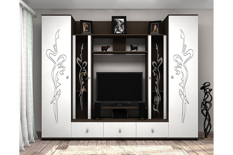 Стенка Флоренция 4 белый глянец