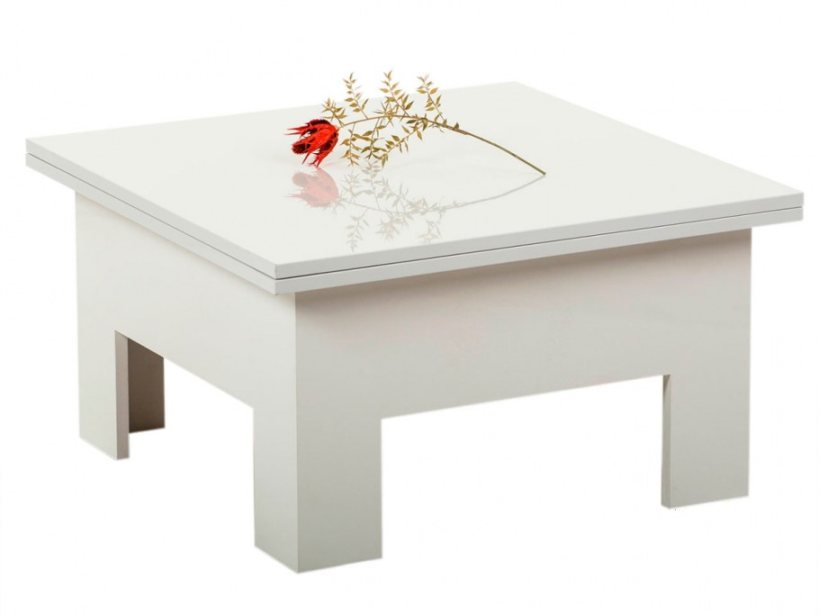 Стол-трансформер Levmar Cross gl (белый глянец)