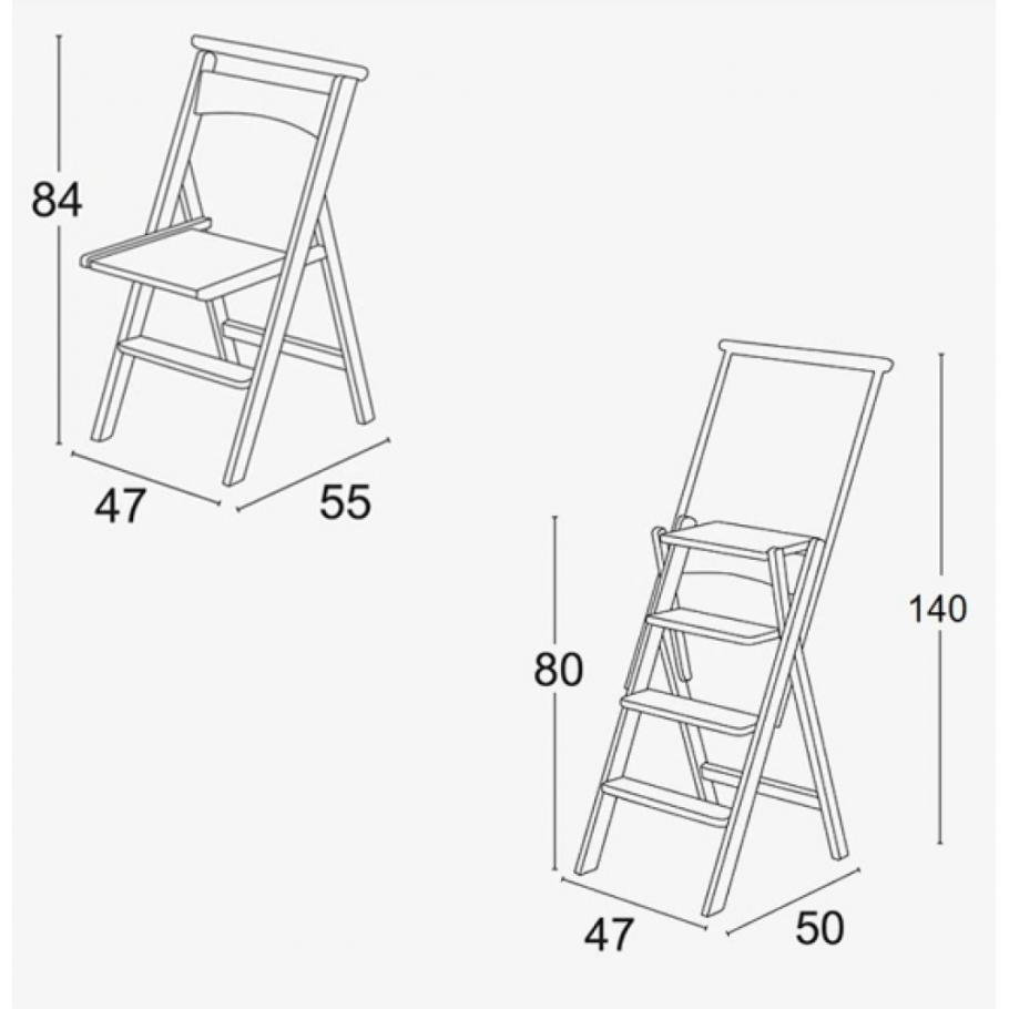 Стул-стремянка трансформер Eletta чертёж