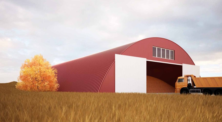 Картофелехранилище в арочном ангаре